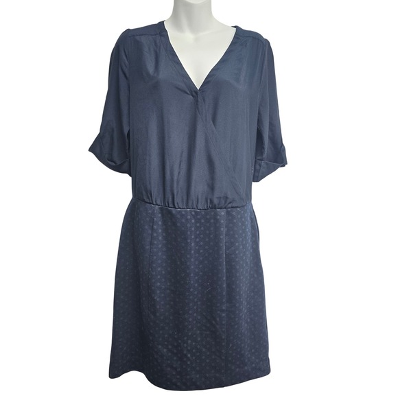 Banana Republic Dresses & Skirts - Banana Republic Navy Blue Wrap Retro Polka Dot Skirt Dress Size 6‎ Bodycon Pinup
